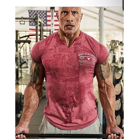 Under Armour Project Rock Shirt Men Small Show Your Gym Iron Paradise Pink Coral - Picture 10 of 11